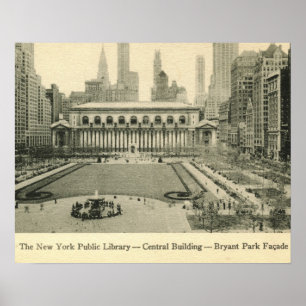 Library, Bryant Park, New York City  Poster