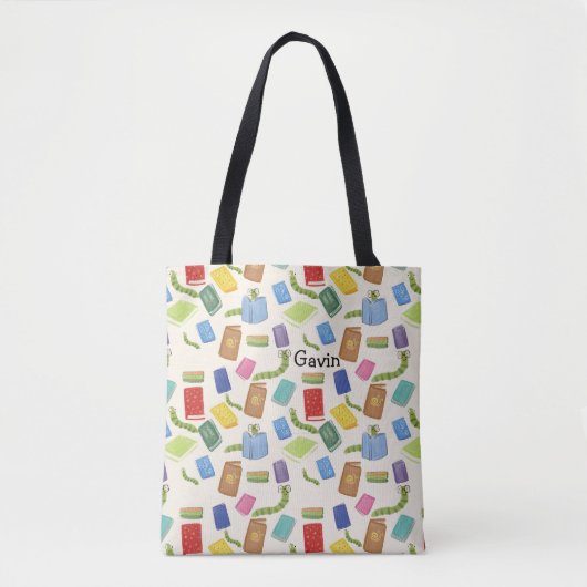 Library Canvas tas Gepersonaliseerd Schattige Ontw (Voorkant)