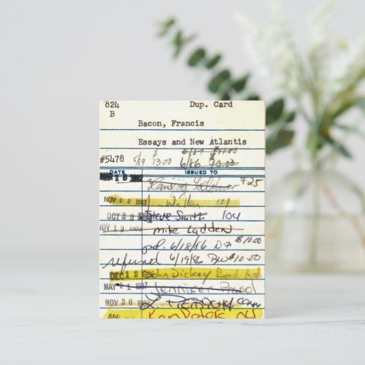 Library Card 5478 Essay en New Atlantis Briefkaart (Staand voorkant)