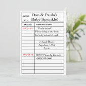 "Library Card"-Baby-sprintjes/doucheuitnodigingen Kaart (Staand voorkant)