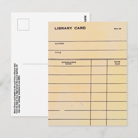 Library Card BSS 28 Briefkaart (Voorkant / Achterkant)