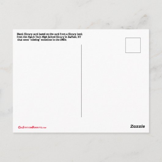 Library Card BSS 28 Briefkaart (Achterkant)