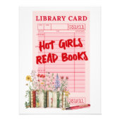 Library Card Hot Girls Read Books Foto Afdruk (Voorkant)