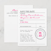 Library Card Save the Date (Voorkant / Achterkant)