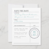 Library Card Save the Date (Voorkant)