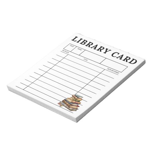 Library Card Vintage Books Notitieblok (Linkerzijde)