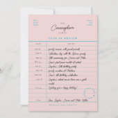 Library Card Year in Review Flat Holiday Card Feestdagenkaart (Voorkant)