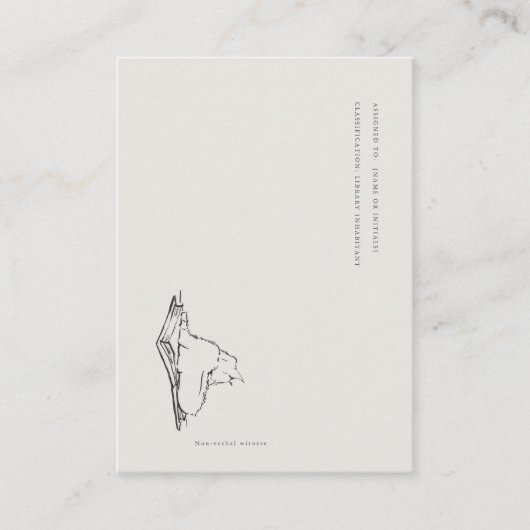 Library Cat- Book Insert Enclosure Card Informatiekaartje (Voorkant)