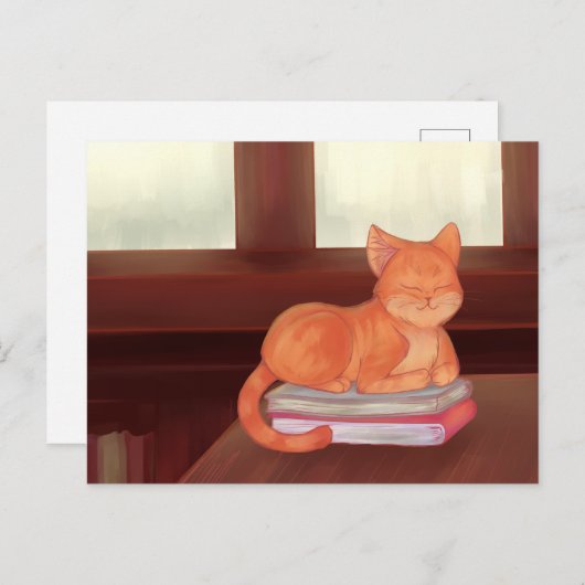 Library Cat Briefkaart (Voorkant / Achterkant)