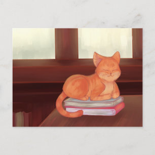 Library Cat Briefkaart