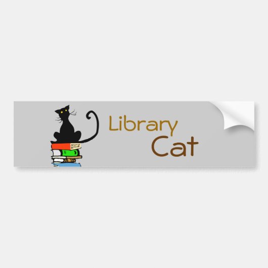 Library Cat Bumpersticker (Voorkant)