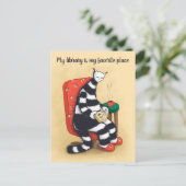 Library Cat Lover Libarian Briefkaart (Staand voorkant)