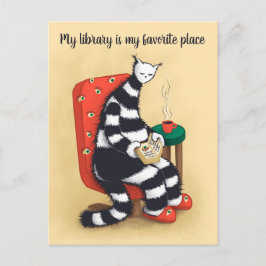 Library Cat Lover Libarian Briefkaart