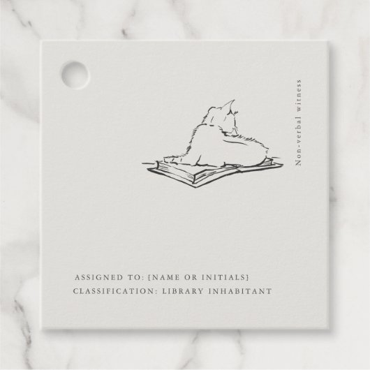 Library Cat- Naturalist Menagerie Archive  Bedankjes Labels (Voorkant)