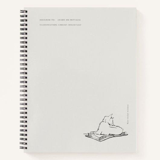 Library Cat- Naturalist Menagerie Archive  Notitieboek (Voorkant)