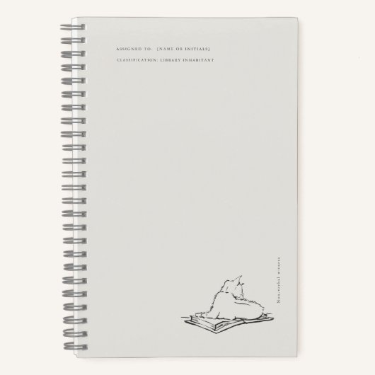 Library Cat- Naturalist Menagerie Archive Notitieboek (Voorkant)