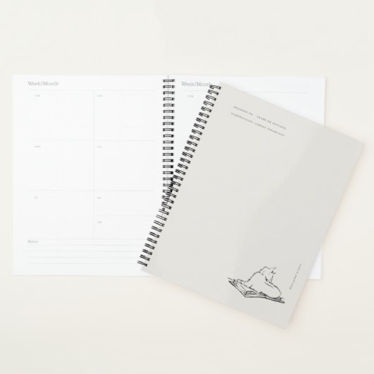 Library Cat- Naturalist Menagerie Archive  Planner (Display)