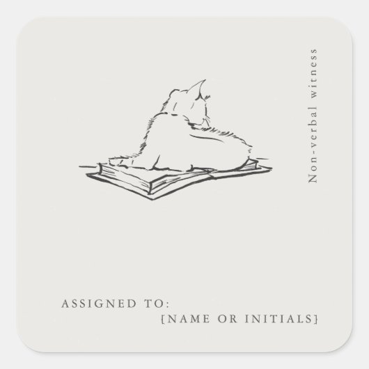 Library Cat- Naturalist Menagerie Archive  Vierkante Sticker (Voorkant)