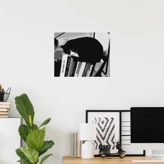 Library Cat Poster (Thuiskantoor)
