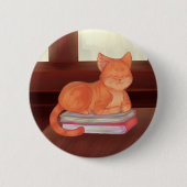 Library Cat Ronde Button 5,7 Cm (Voorkant)