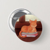 Library Cat Ronde Button 5,7 Cm (Voorkant /achterkant)