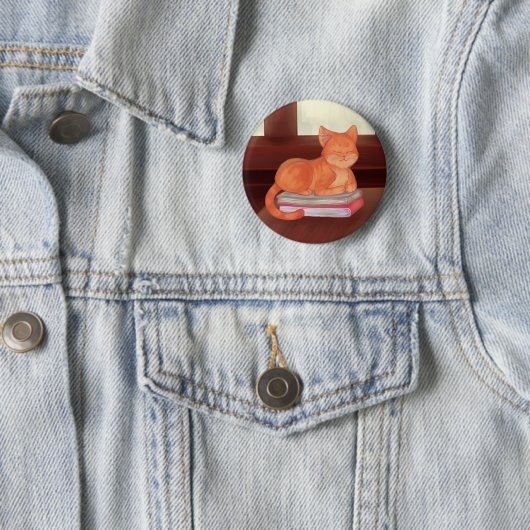 Library Cat Ronde Button 5,7 Cm (In situ)