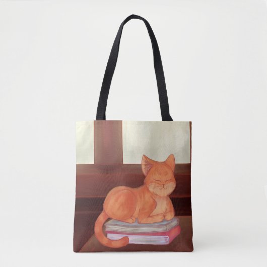 Library Cat Tote Bag (Voorkant)
