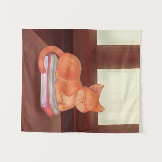 Library Cat Wandkleed (Voorkant (horizontaal))