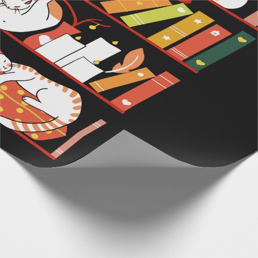Library cats autumn colour version cadeaupapier (Hoek)