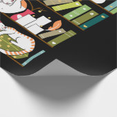 Library cats - whimsical cats on the book shelves cadeaupapier (Hoek)