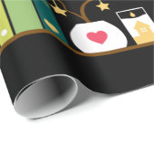 Library cats - whimsical cats on the book shelves cadeaupapier (Rol Hoek)