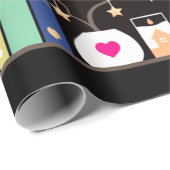 Library cats winter colour version cadeaupapier (Rol Hoek)