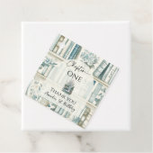 Library Chapter ONE Blue Boy Book 1st Birthday Bedankjes Labels (In situ)