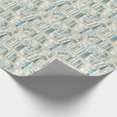 Library Chapter ONE Blue Boy Book 1st Birthday Cadeaupapier (Hoek)