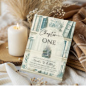 Library Chapter ONE Blue Boy Book 1st Birthday Kaart