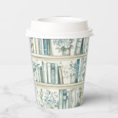 Library Chapter ONE Blue Boy Book 1st Birthday Papieren Bekers (Achterkant)