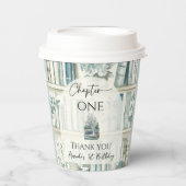 Library Chapter ONE Blue Boy Book 1st Birthday Papieren Bekers (Voorkant)