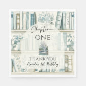 Library Chapter ONE Blue Boy Book 1st Birthday Servet (Voorkant)