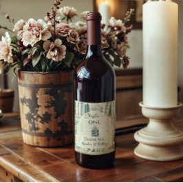 Library Chapter ONE Blue Boy Book 1st Birthday Wijn Etiket