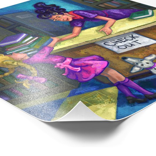 Library Check Out Artwork Foto Afdruk (Hoek)