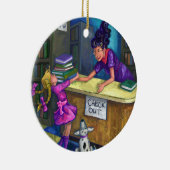 Library Check Out Artwork Keramisch Ornament (Rechts)