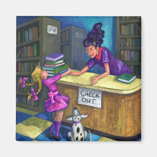Library Check Out Artwork Magneet (Voorkant)