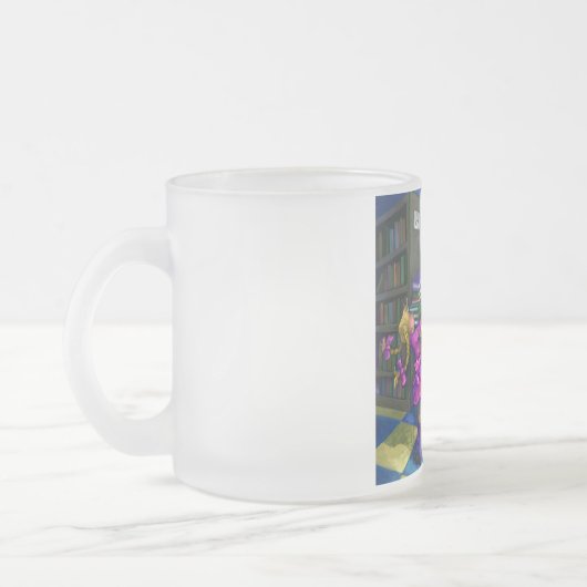 Library Check Out Artwork Matglas Koffiemok (Links)