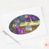 Library Check Out Artwork Ovale Sticker (Envelop)