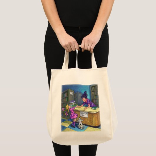 Library Check Out Artwork Tote Bag (Voorkant (product))