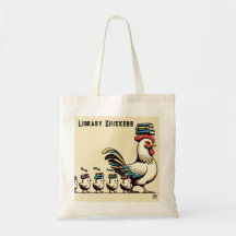 Library Chickens Canvas tas