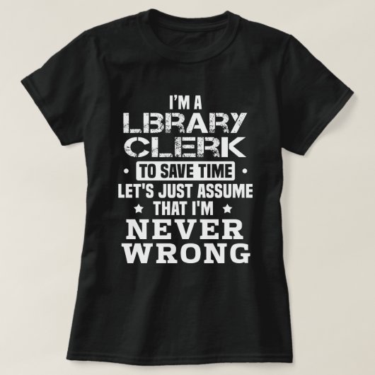 Library Clerk T-shirt (Design voorkant)