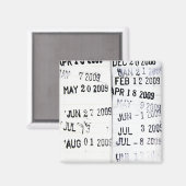Library Date Stamp Magnet (Voorkant / Achterkant)