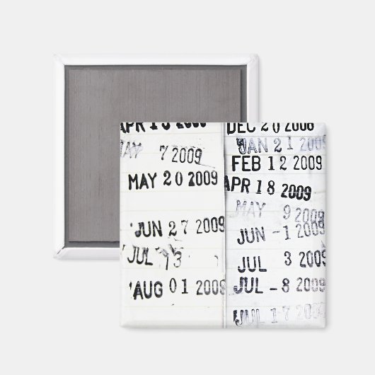Library Date Stamp Magnet (Voorkant / Achterkant)