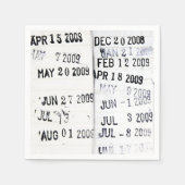 Library Date Stamps Napkins Servet (Voorkant)